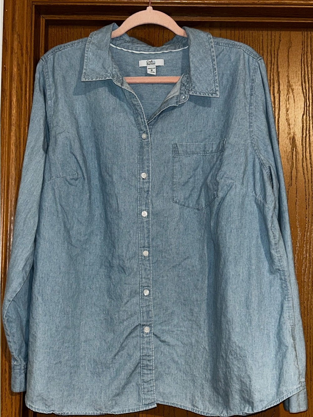 croft & barrow Light Blue Denim Button-Down Shirt
